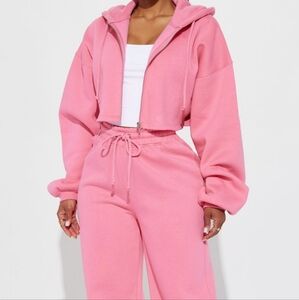 Fashion Nova 2pc wide leg hooded pant set